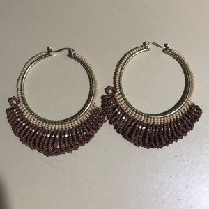 3/$20 🌟 brown beaded hoop earrings